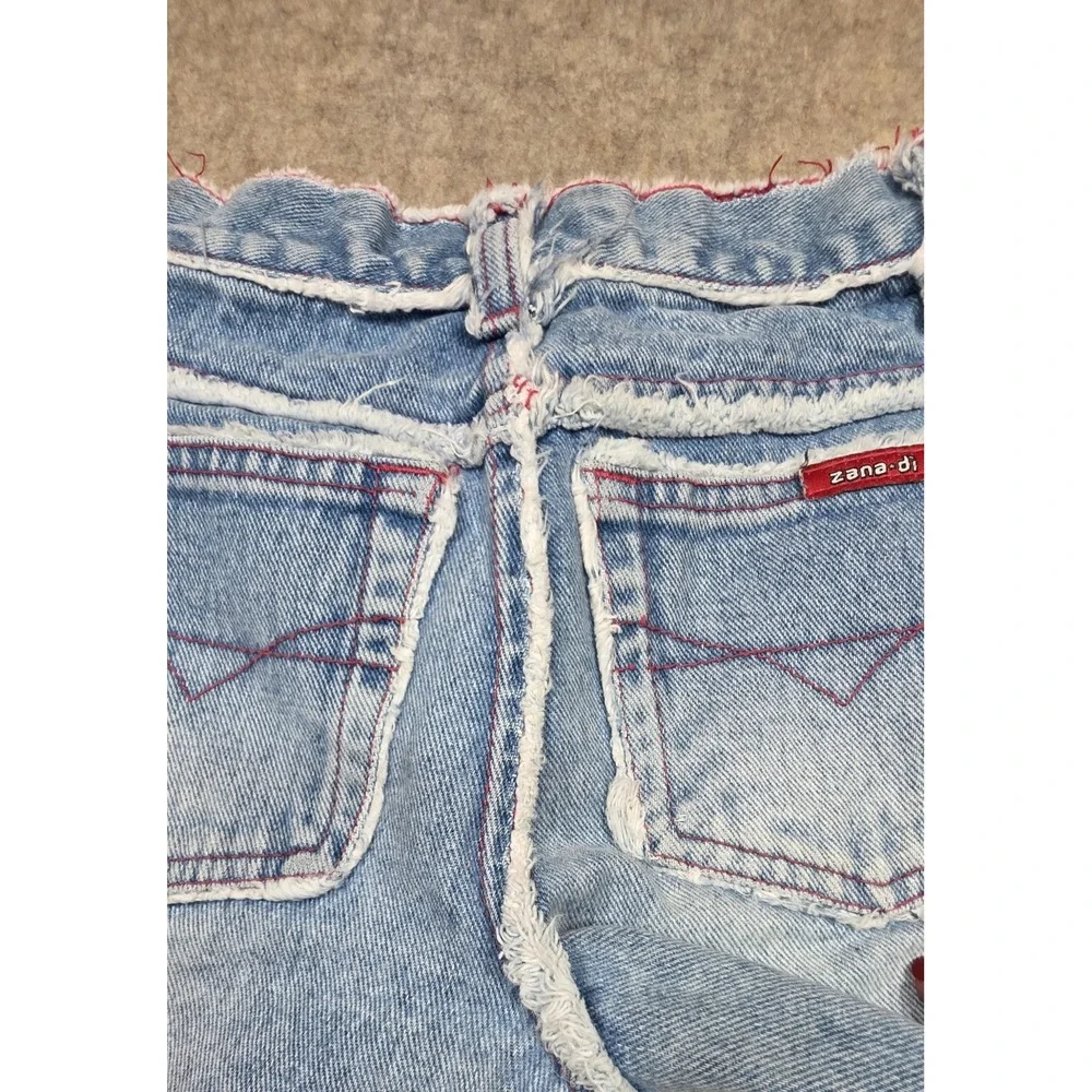 Zana Di Girls Y2K Jeans Size 8, Fringe Distressed Light‎ Wash